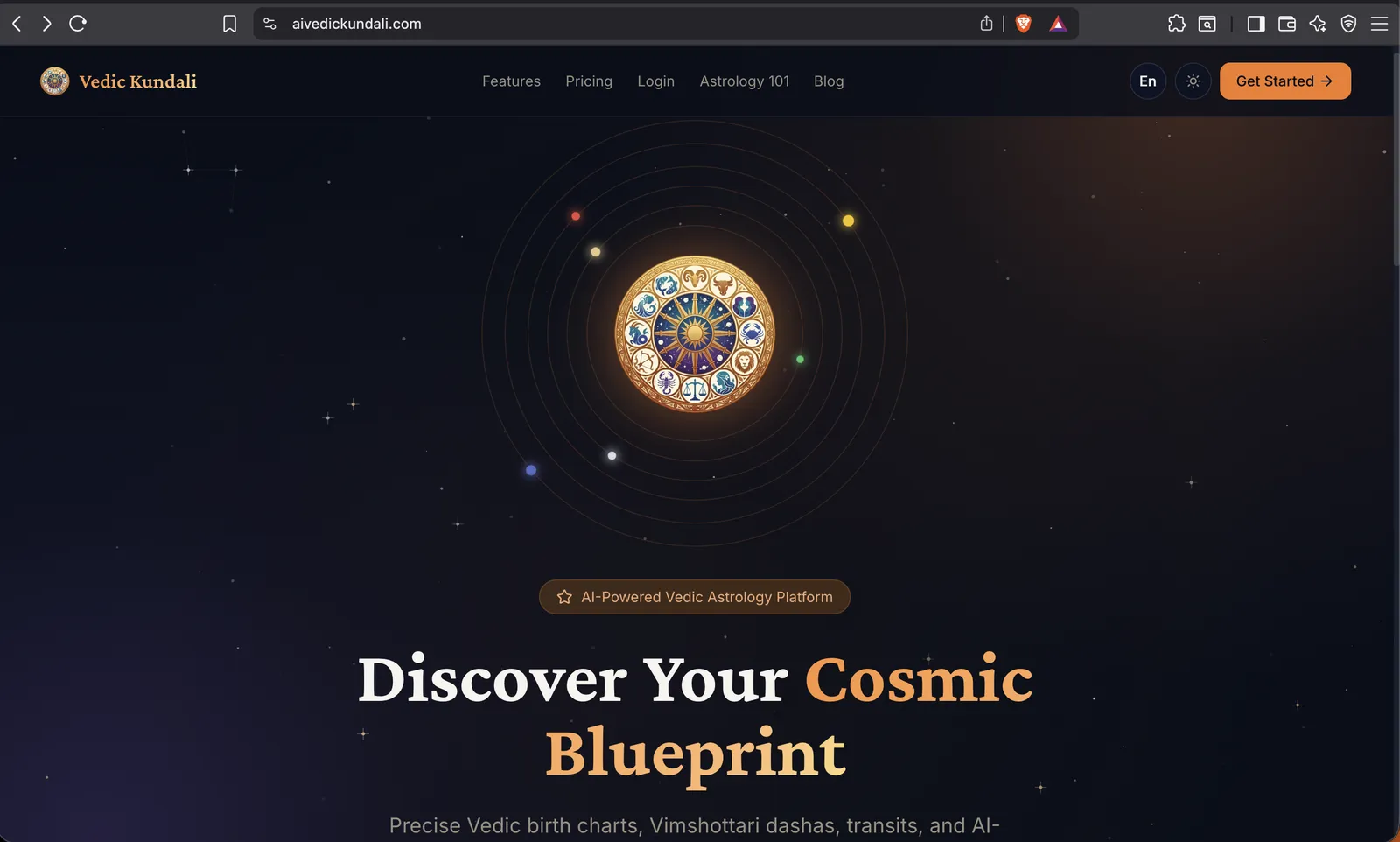 Screenshot of project Ai Vedickundali - a Web , App application developed by Suraj Khadka